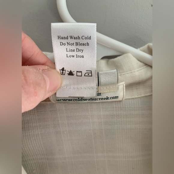 Coldwater Creek Womens Blouse PL Cream Long Sleeve Embroidered Floral Boho - Picture 5 of 8